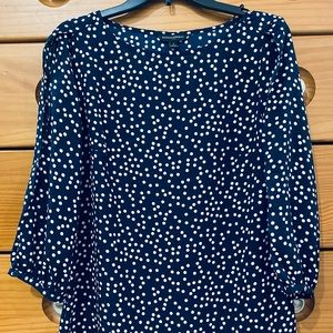 Banana Republic Polka Dots 3/4 Sleeves Blouse